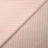 Coton tissé-teint Rudy rayé 3 mm rose layette fond blanc