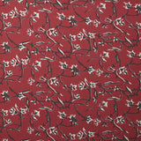Crêpe viscose imprimé lien floral fond bordeaux