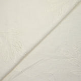 Crêpe viscose Lily brodé feuillage blanc cassé
