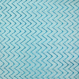 Dentelle polyester chevron blanc fond turquoise