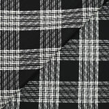 Jacquard de laine mélangée à carreaux écru fond noir