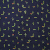 Jersey de viscose imprimé cactus fond marine