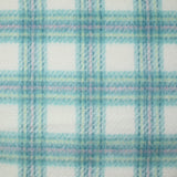 Laine mélangée brossée carreaux écru, bleu, rose et anis
