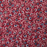 Mousseline crinkle imprimée fleurs fond lie de vin