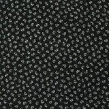 Mousseline imprimée fleurs et pois fond noir