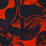 Mousseline imprimée moderne art coquelicot fond marine