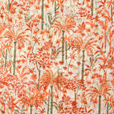 Mousseline imprimée palmier camel fond blanc