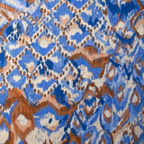 Polyester tissé imprimé ikat de brume bleu