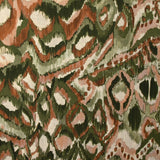 Polyester tissé imprimé ikat de brume kaki