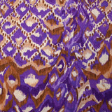 Polyester tissé imprimé ikat de brume violet