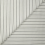 Polyviscose élasthanne rayée noir et gris fond blanc cassé