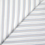 Polyviscose tissée-teinte fluide rayée ciel et marron