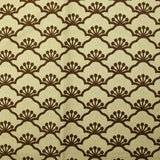 Popeline de coton imprimée graphique marron fond beige