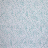 Popeline polycoton imprimée feuillages vert fond blanc