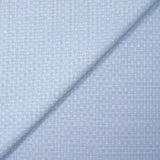 Popeline polycoton jacquard Octave bleu azur et blanc