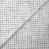 Popeline polycoton tissée-teinte à carreaux Arsène gris fond blanc