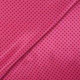 Satin de soie imprimé carrés de fleurs fuchsia