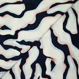 Satin de viscose imprimé Colorado bleu marine