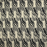 Satin de viscose imprimé souffle noir fond écru