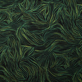 Twill de viscose imprimé nature abstraite vert fond noir