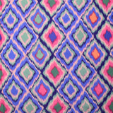 Viscose imprimée losange vert fond violet