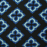 Viscose imprimée mosaïque marine fond noir