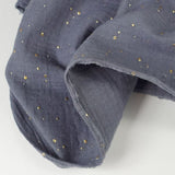 Double gaze gris confettis doré