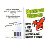 "Marquez vos vêtements"