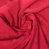 Velours polyester côtelé framboise