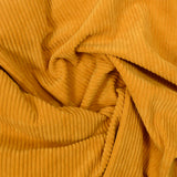 Mustard ribbed polyester velvet