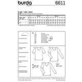 Patron N°6611 Burda : T-shirt simple