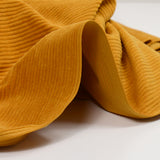 Mustard ribbed polyester velvet