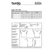 Patron Burda n°6204 : T-shirt façon blouse