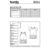 Patron Burda n°9341: Robe Tee-shirt enfant