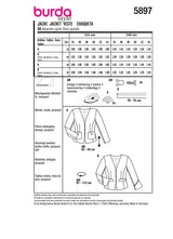 Patron Burda n°5897 : Veste