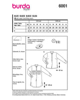 Patron Burda n°6001 : Blouse