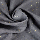 Double gaze gris confettis doré