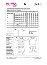 Patron Burda Enfant n°9246 : Ensemble bébé