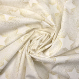 Cotton Printed and Golden Christmas Star ecru