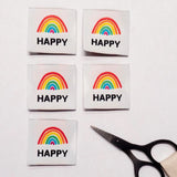Étiquettes tissées "Happy " x 5