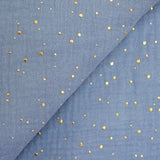 Double gaze indigo confettis doré
