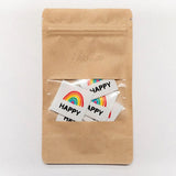 Étiquettes tissées "Happy " x 5