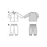 Patron Burda n°9293: Top col rond et pantalon coordonné enfant