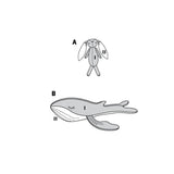 Patron Burda n°6044 : Animal en peluche, Lapin et Baleine