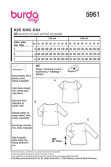 Patron Burda n°5961 : Blouse