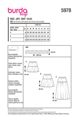 Patron Burda n°5978 : Jupe