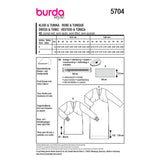 Patron Burda n°5704 : Robe & tunique