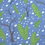 Viscose imprimée légère bois mystique fond bleu