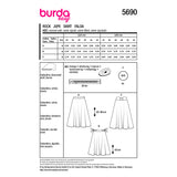Patron Burda n°5690 : Jupe