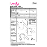 Patron Burda n°5705 : T-shirt